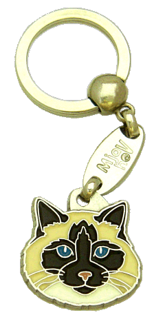 Birmanska mačka <br> (obesek za ključe, Gravura vključena v ceno)